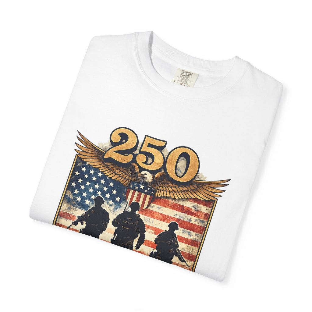 250 Years of Service Veteran T-Shirt — United States Military American Flag Design