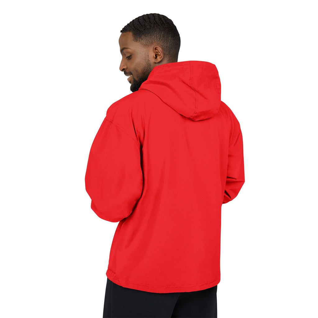 Packable Anorak Jacket – Black Floral Chest Logo Windbreaker