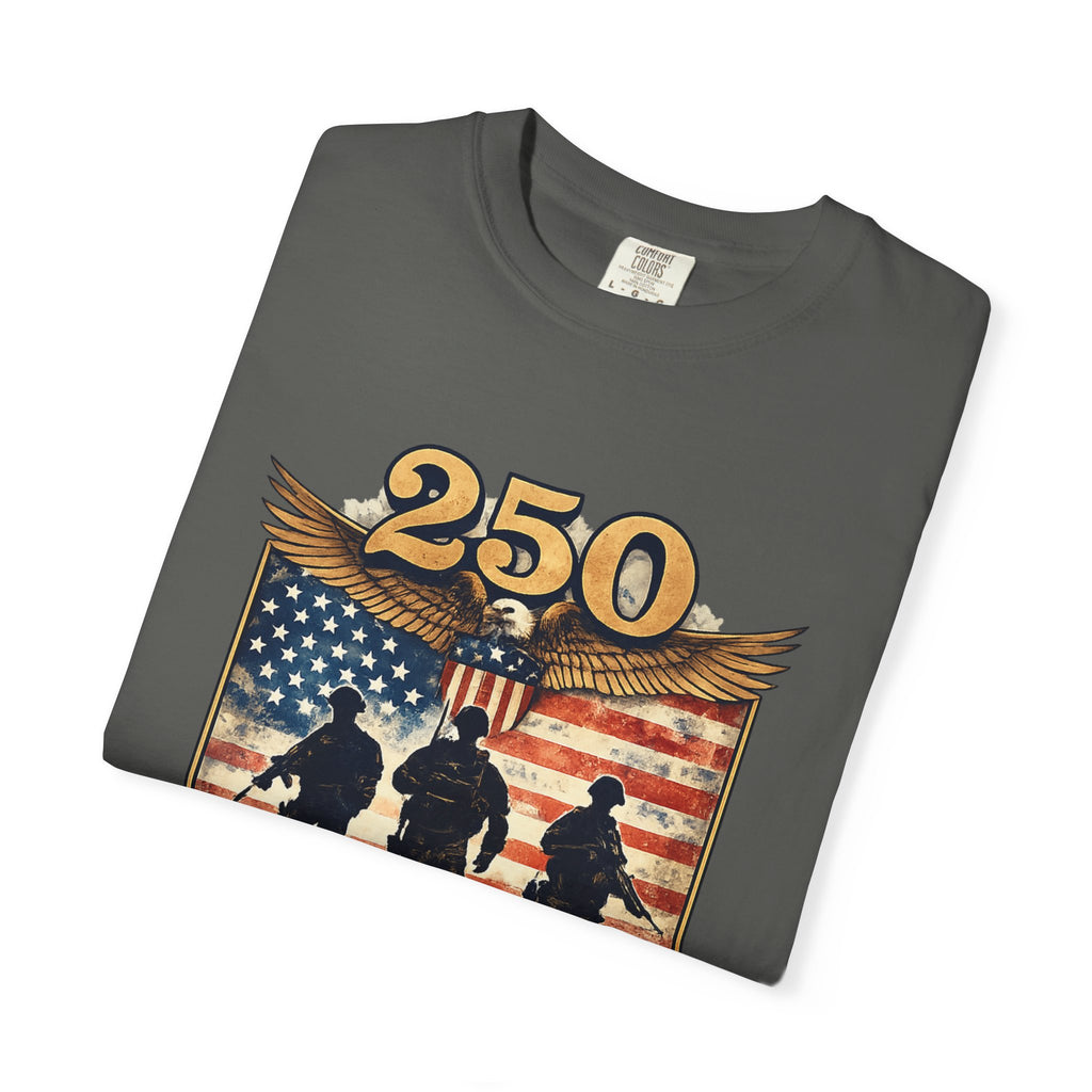 250 Years of Service Veteran T-Shirt — United States Military American Flag Design