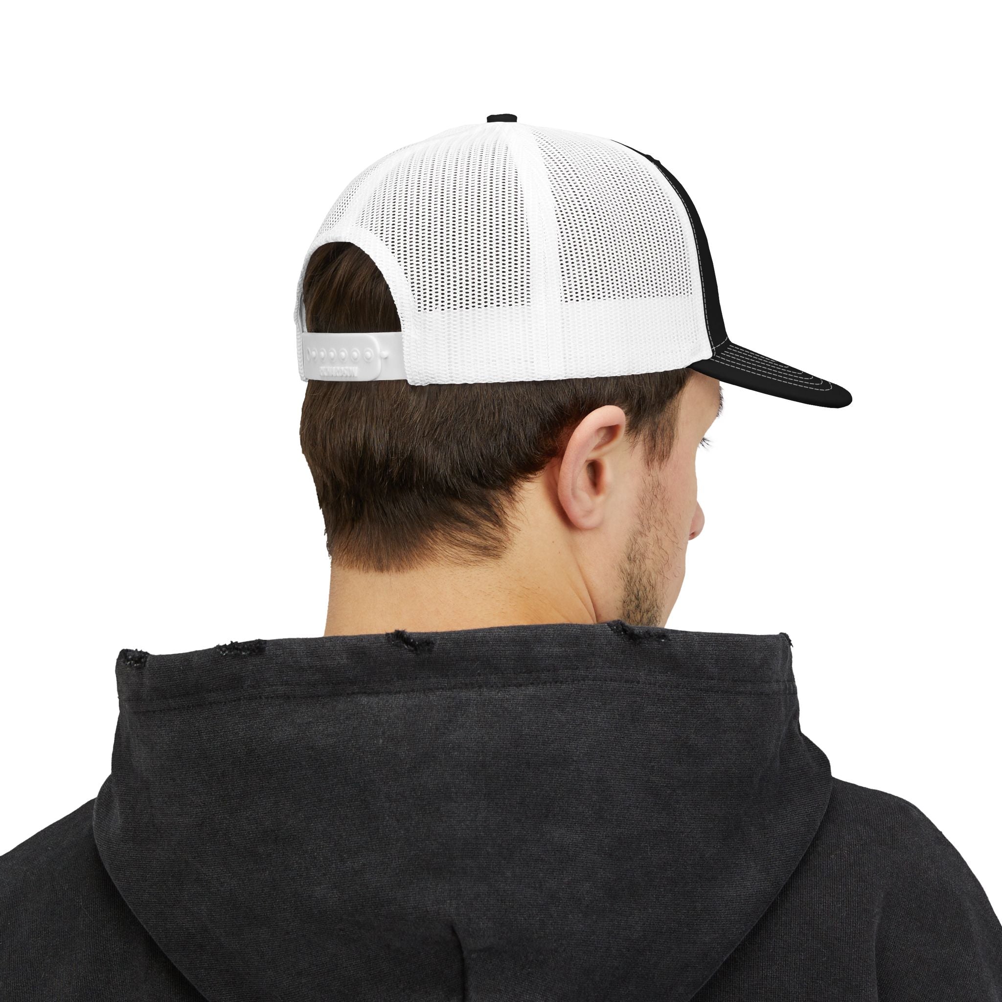 Snapback Trucker Cap, Embroidered Hat, Outdoor Gear, Stylish Cap for Men & Women, Great for Summer Adventures.