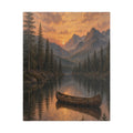 Sunset Mountain Lake Canoe Puzzle | Scenic Landscape Jigsaw