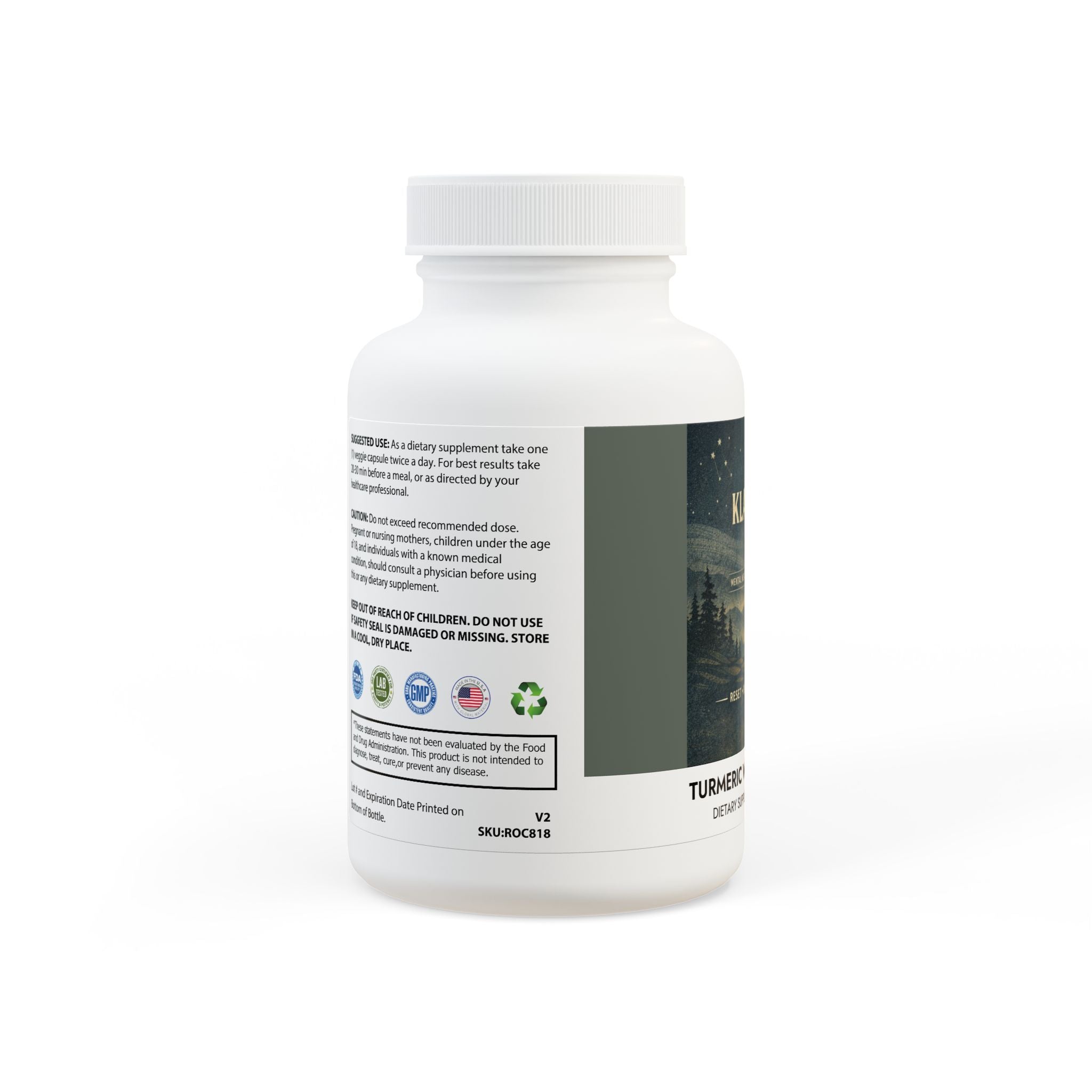 Turmeric with BioPerine® (Black Pepper Fruit Extract) Supplement (60 Capsules)