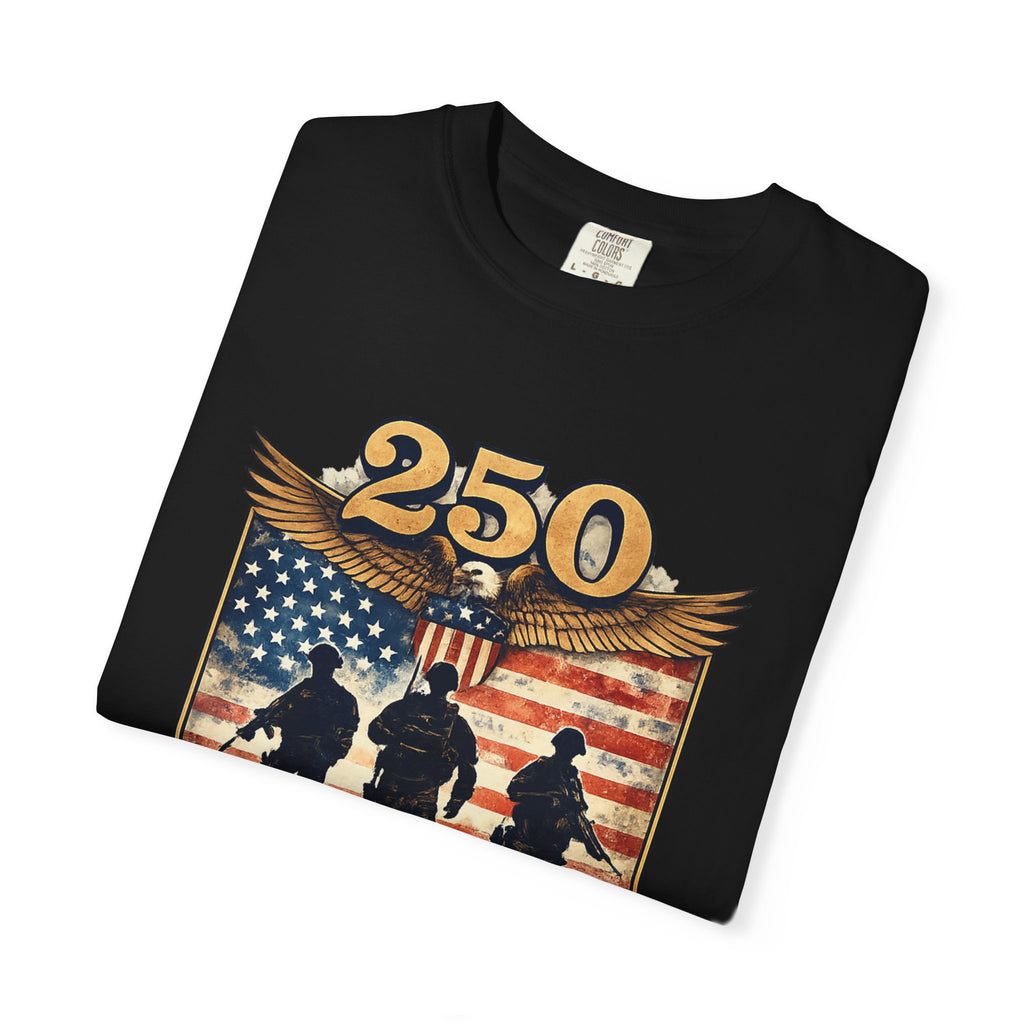 250 Years of Service Veteran T-Shirt — United States Military American Flag Design