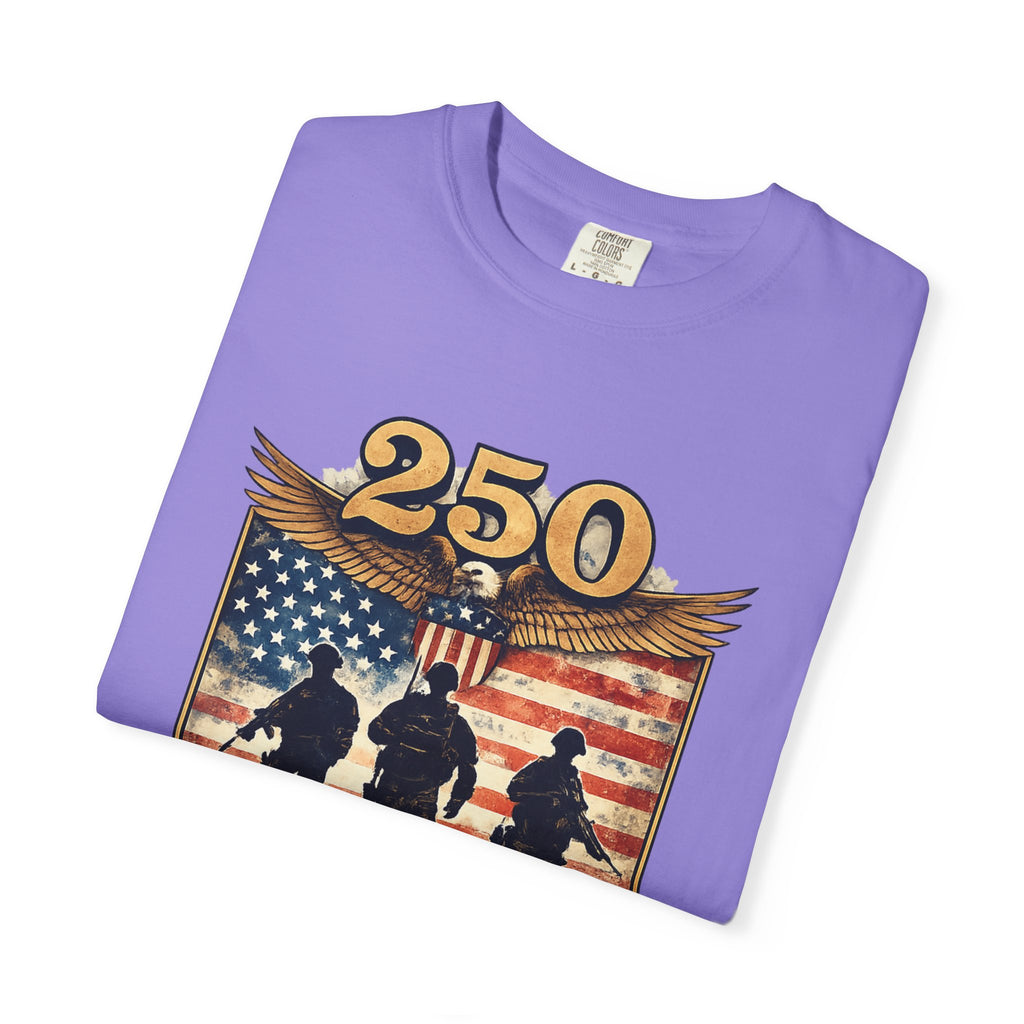 250 Years of Service Veteran T-Shirt — United States Military American Flag Design