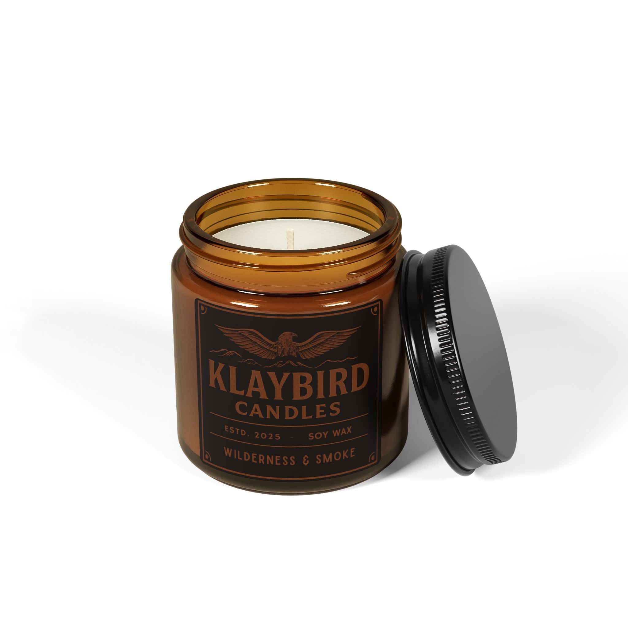 Mountain Trail Soy Candle 4 oz. — Amber Jar Scented Candle for Relaxation & Outdoor Vibes