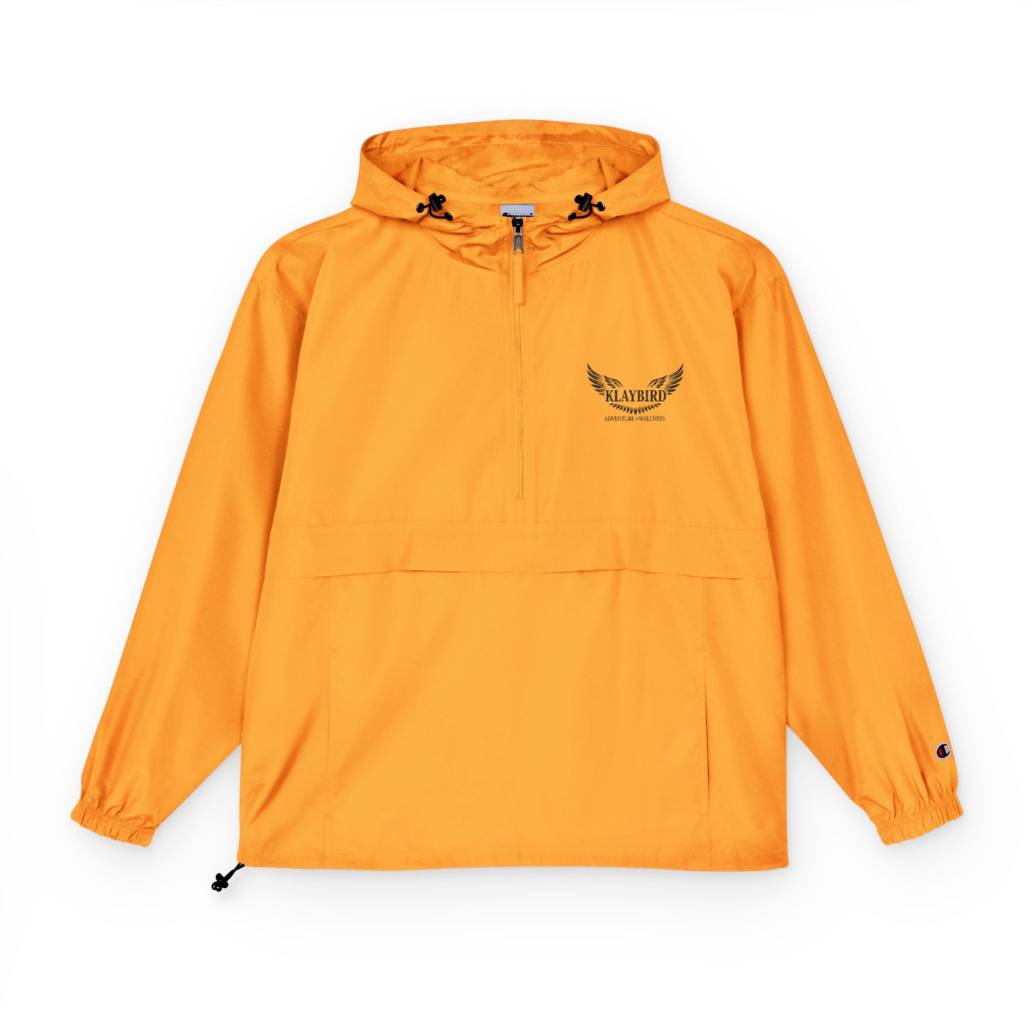 Packable Anorak Jacket – Black Floral Chest Logo Windbreaker