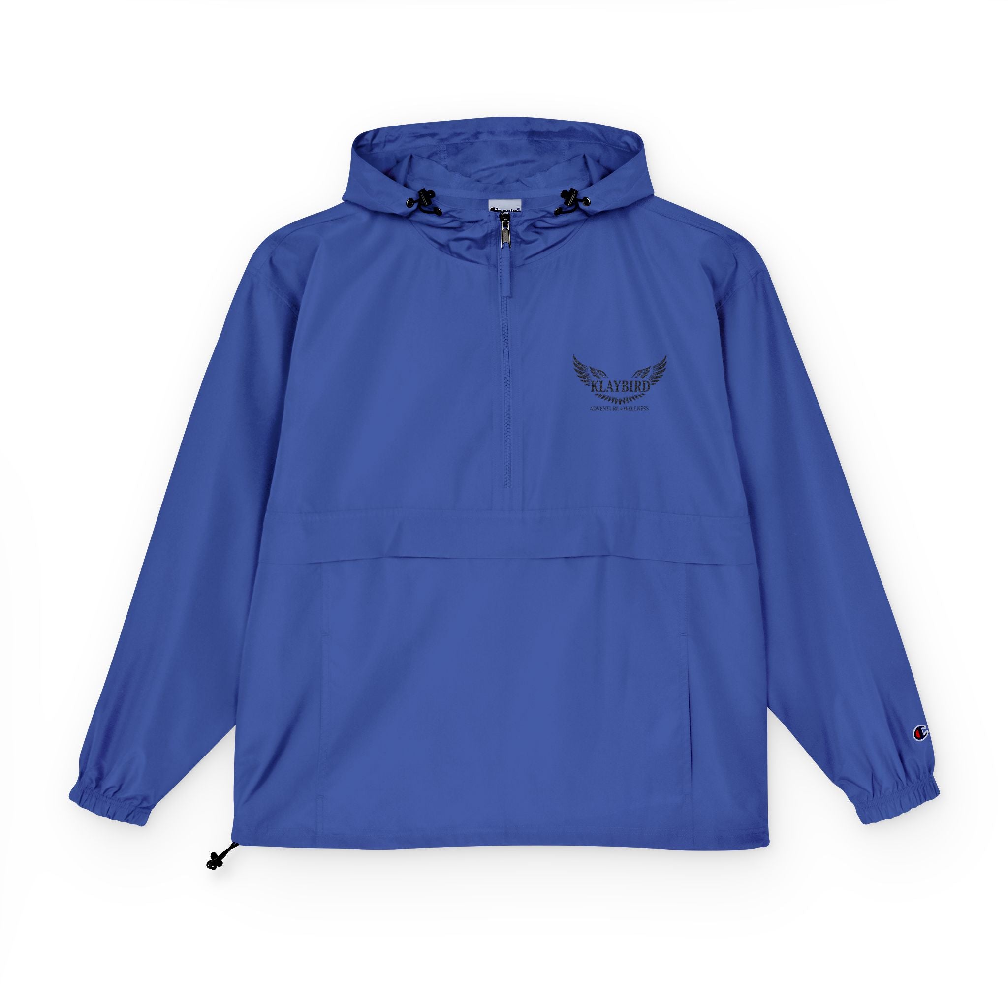 Packable Anorak Jacket – Black Floral Chest Logo Windbreaker