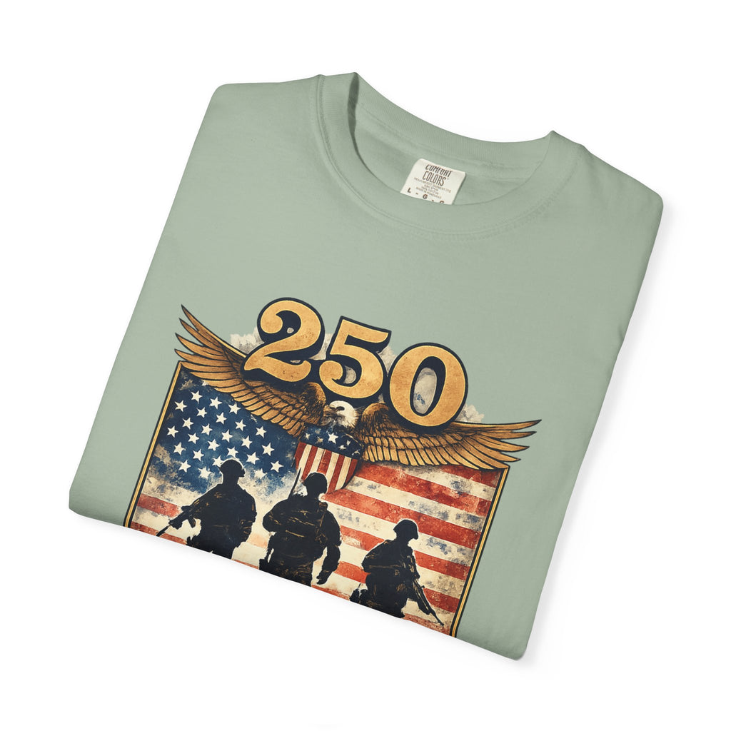 250 Years of Service Veteran T-Shirt — United States Military American Flag Design