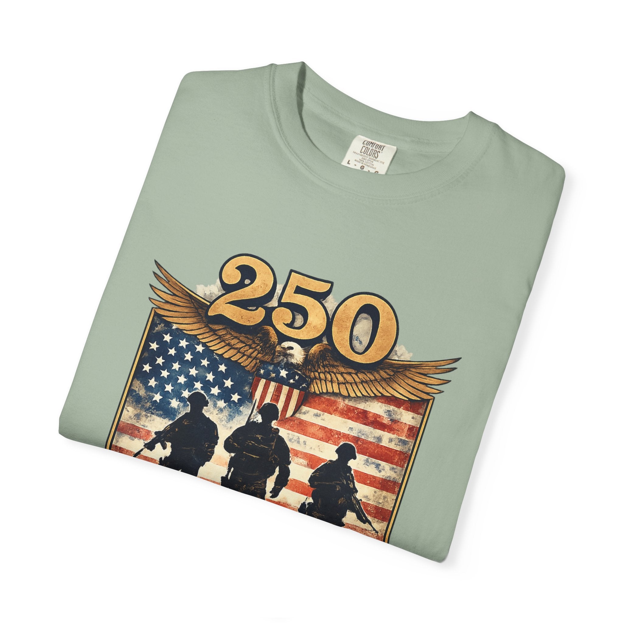250 Years of Service Veteran T-Shirt — United States Military American Flag Design