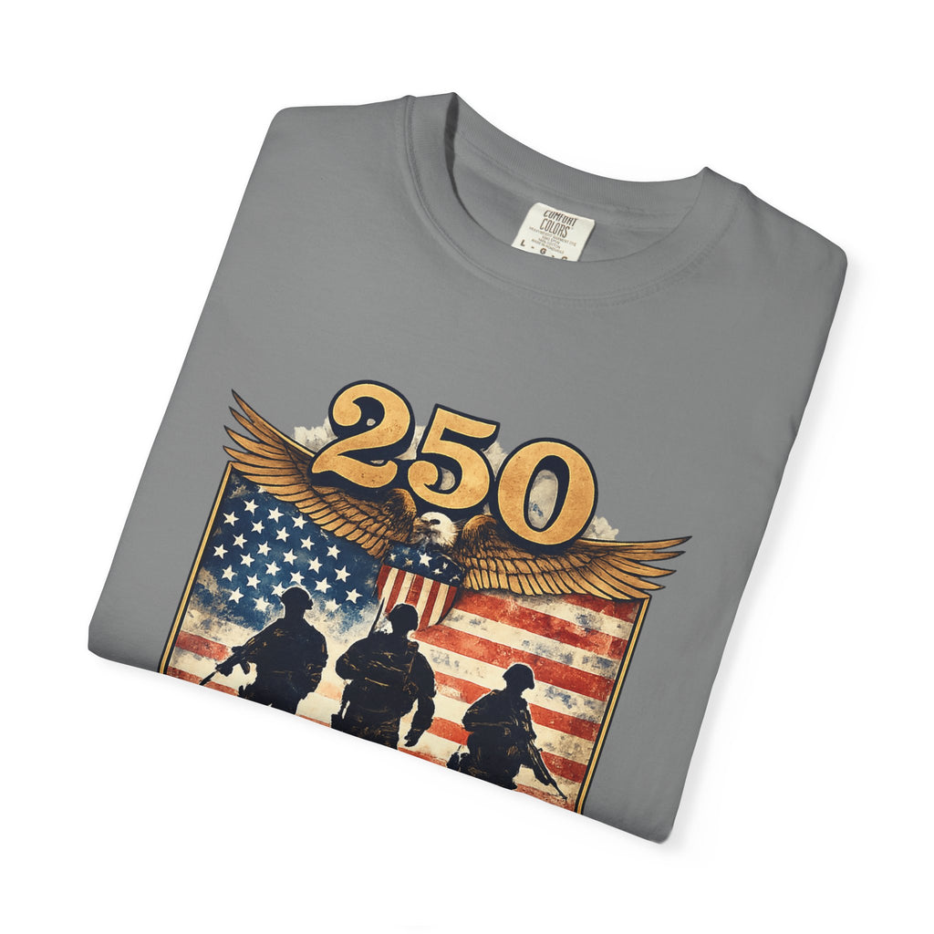 250 Years of Service Veteran T-Shirt — United States Military American Flag Design