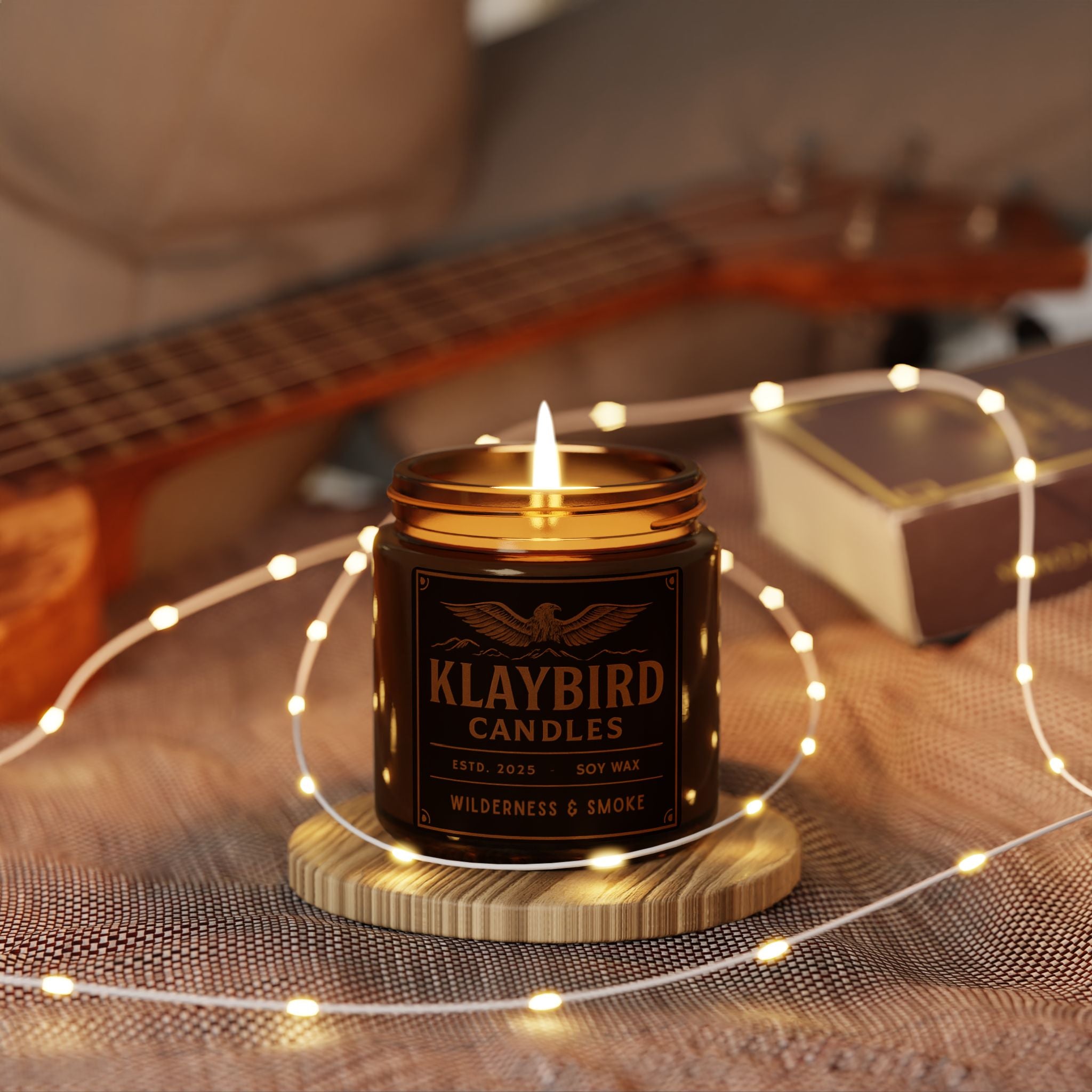 Mountain Trail Soy Candle 4 oz. — Amber Jar Scented Candle for Relaxation & Outdoor Vibes