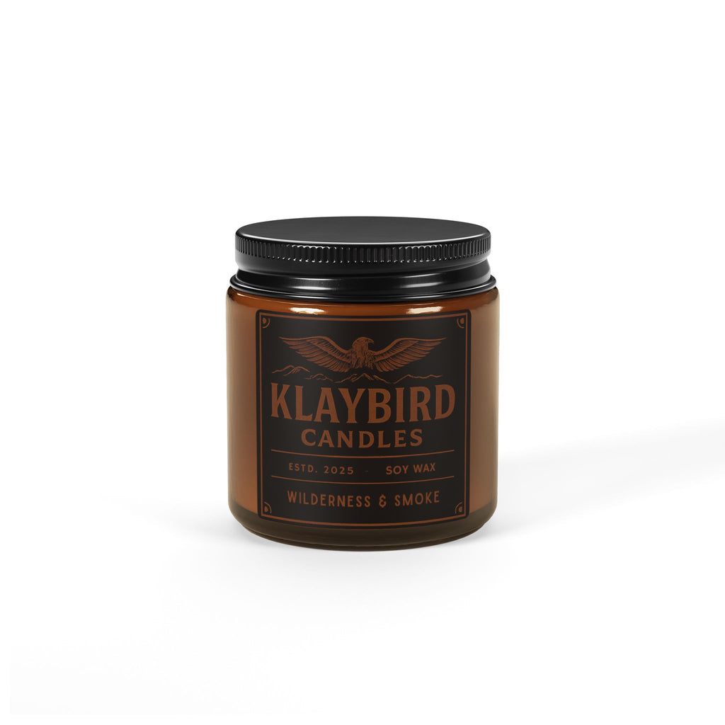 Mountain Trail Soy Candle 4 oz. — Amber Jar Scented Candle for Relaxation & Outdoor Vibes