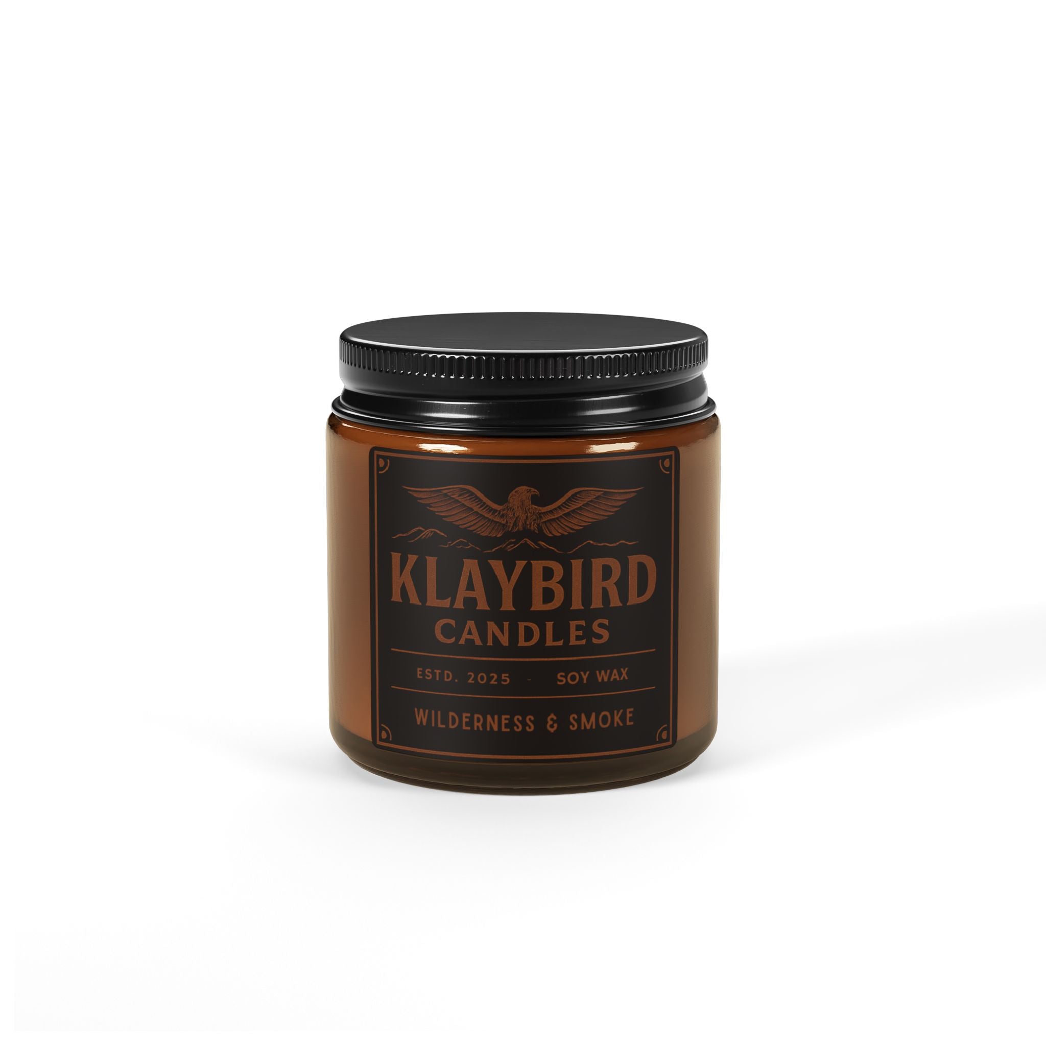 Mountain Trail Soy Candle 4 oz. — Amber Jar Scented Candle for Relaxation & Outdoor Vibes