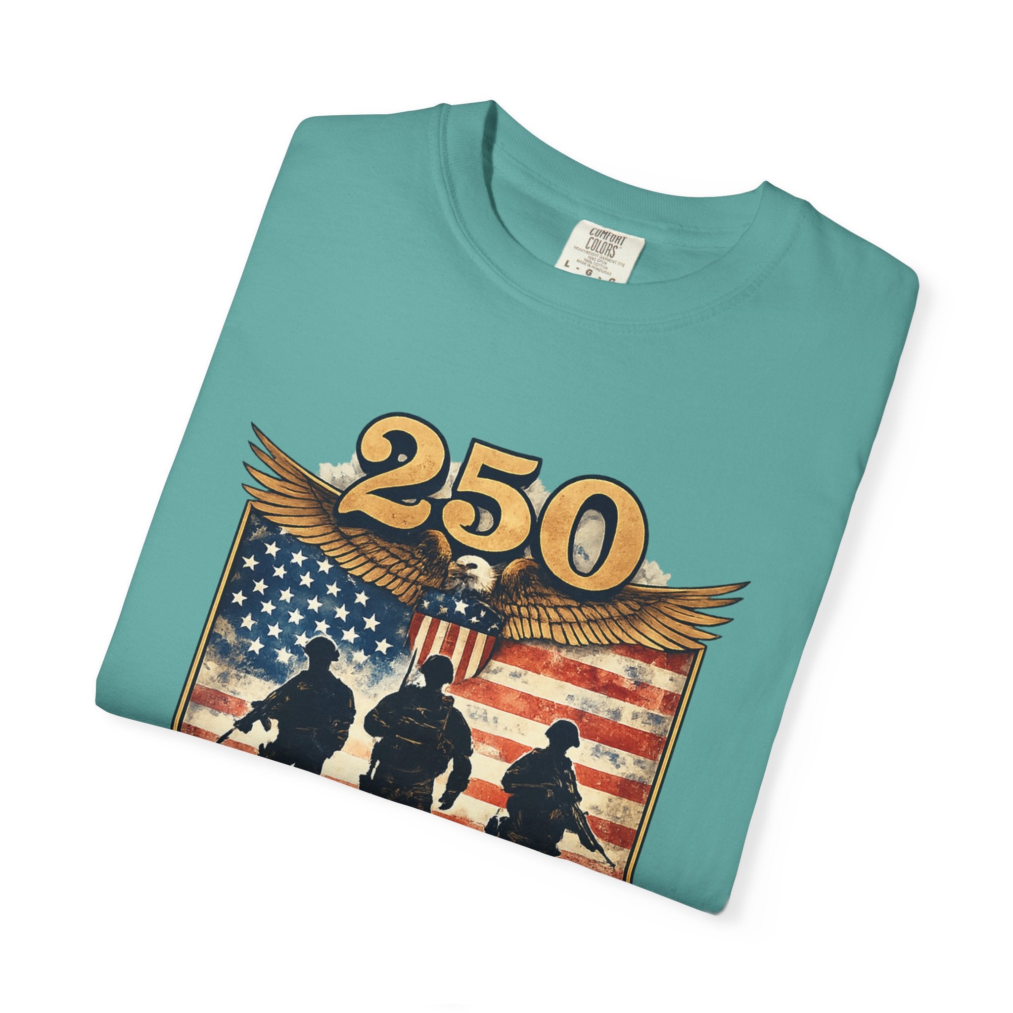250 Years of Service Veteran T-Shirt — United States Military American Flag Design