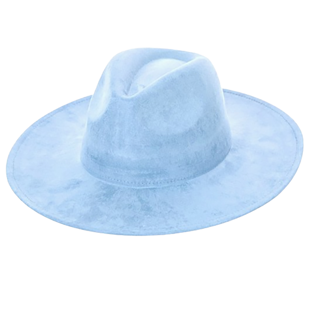 Suede Cowboy Hat - Flat Brim, Adjustable Fit