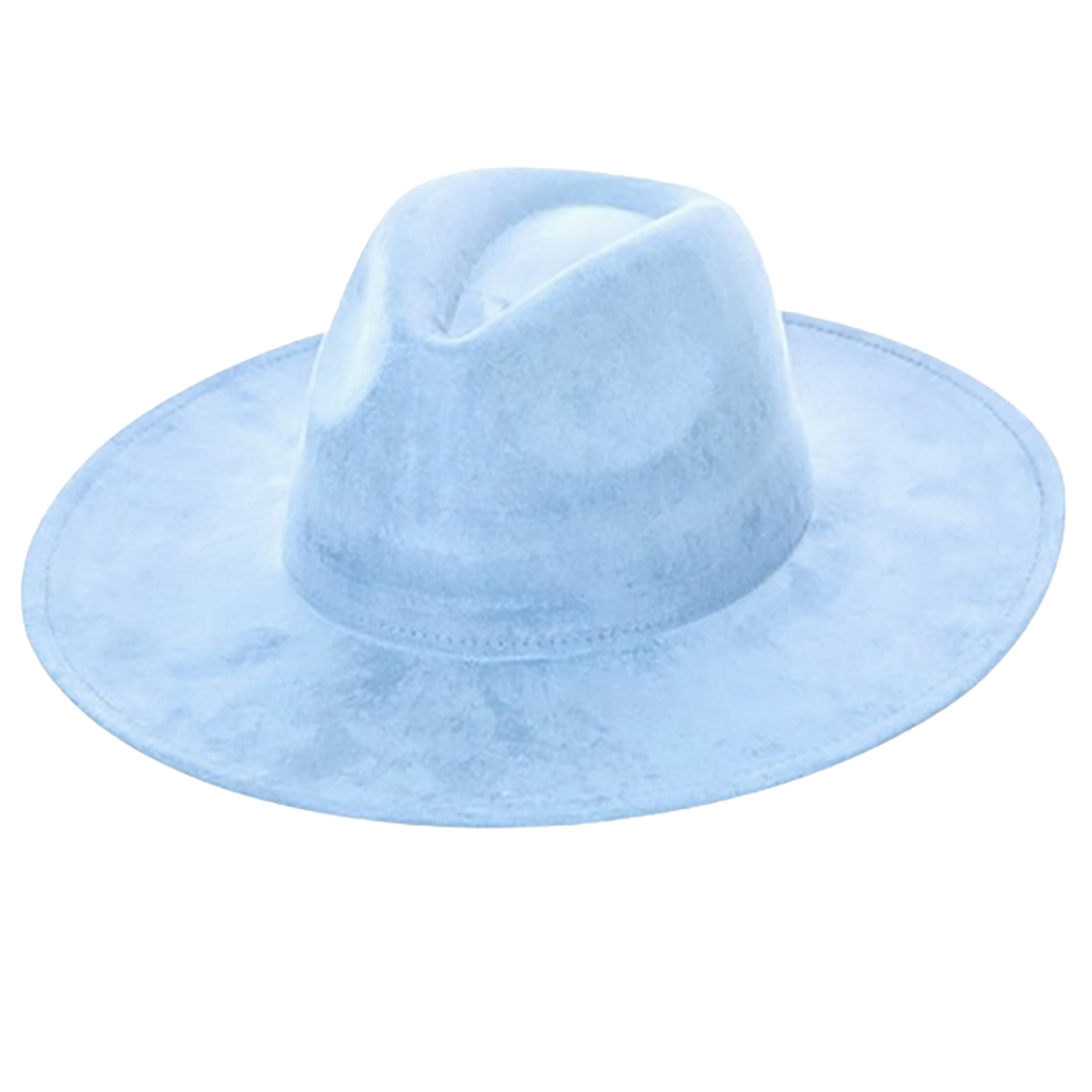 Suede Cowboy Hat - Flat Brim, Adjustable Fit