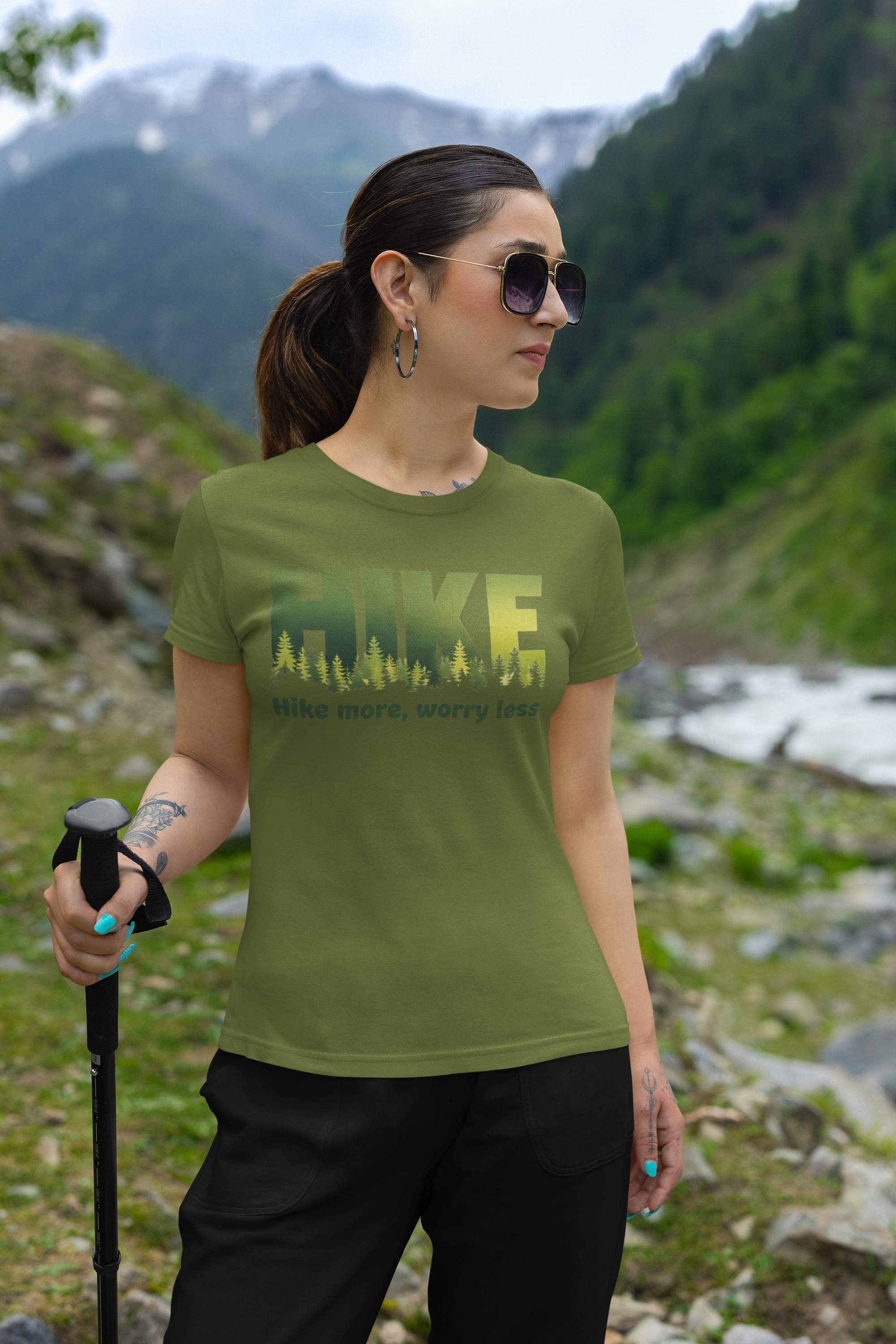 Hike More Worry Less Moisture-Wicking Tee