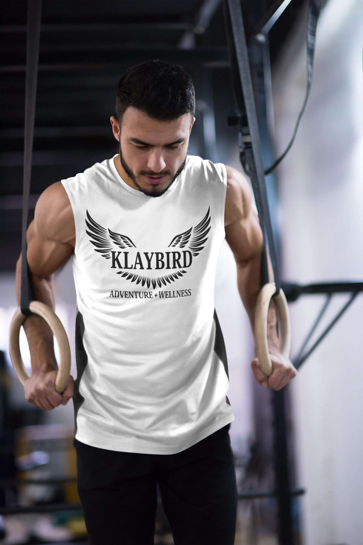 Klaybird Wings Logo Muscle Tank | Adventure Wellness