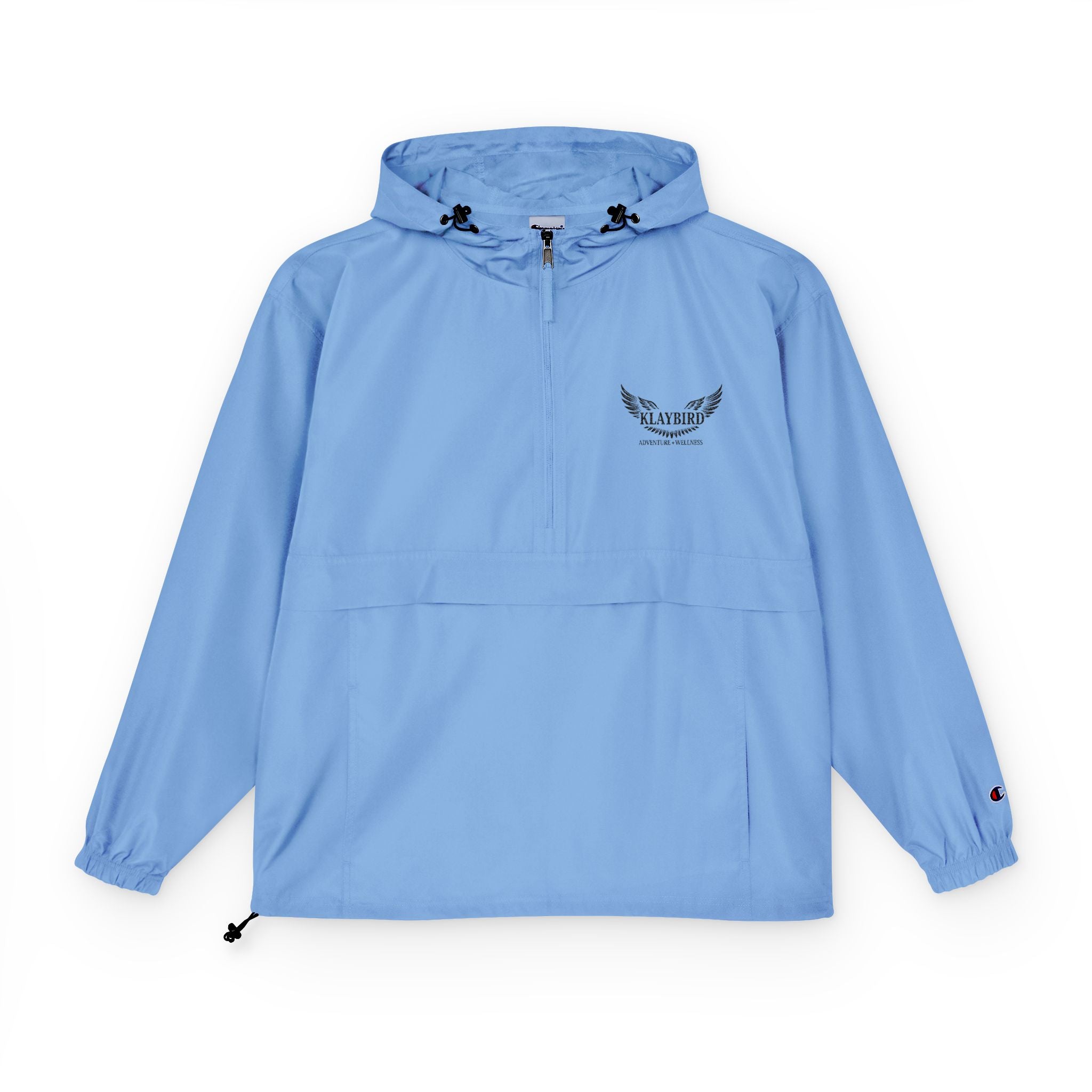Packable Anorak Jacket – Black Floral Chest Logo Windbreaker