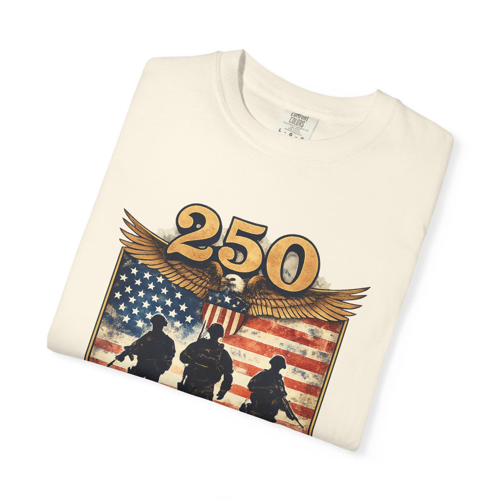 250 Years of Service Veteran T-Shirt — United States Military American Flag Design