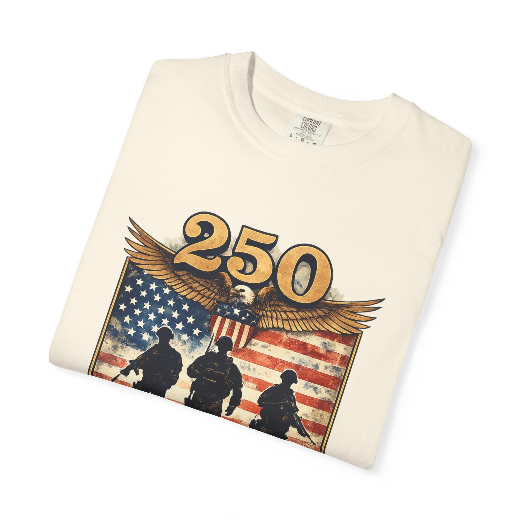 250 Years of Service Veteran T-Shirt — United States Military American Flag Design