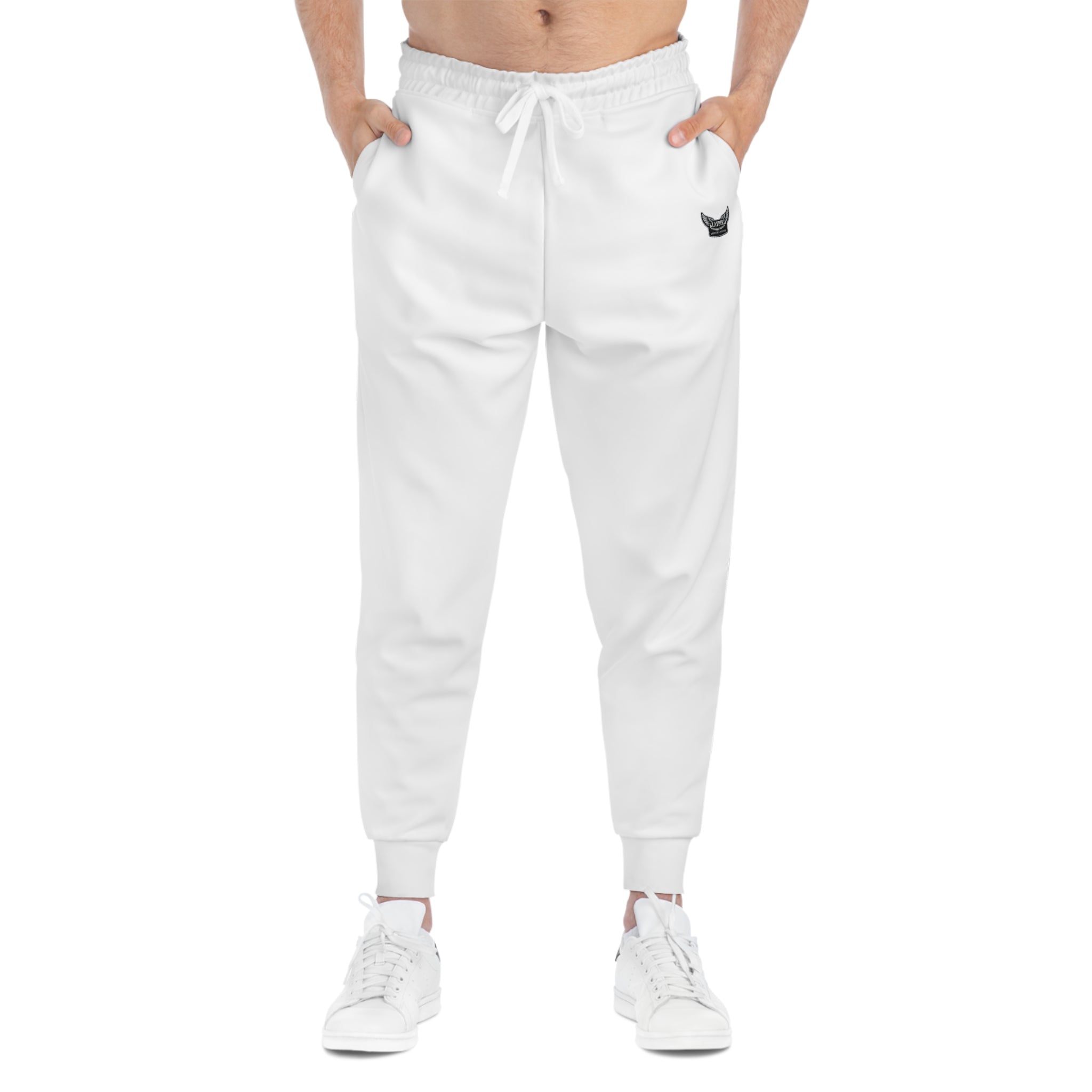 Minimal Black Patch Athletic Joggers — Comfortable Everyday Workout Sweatpants
