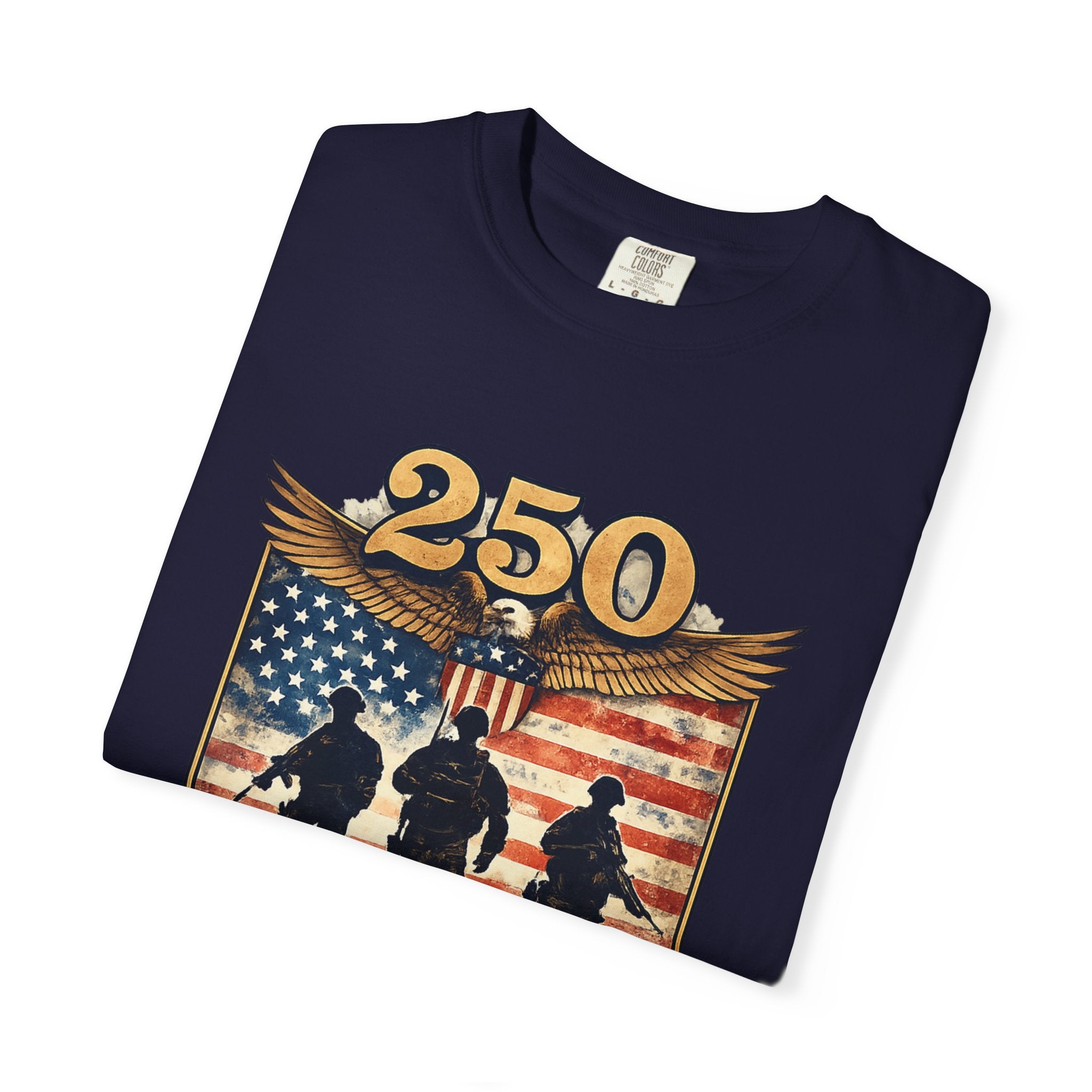 250 Years of Service Veteran T-Shirt — United States Military American Flag Design