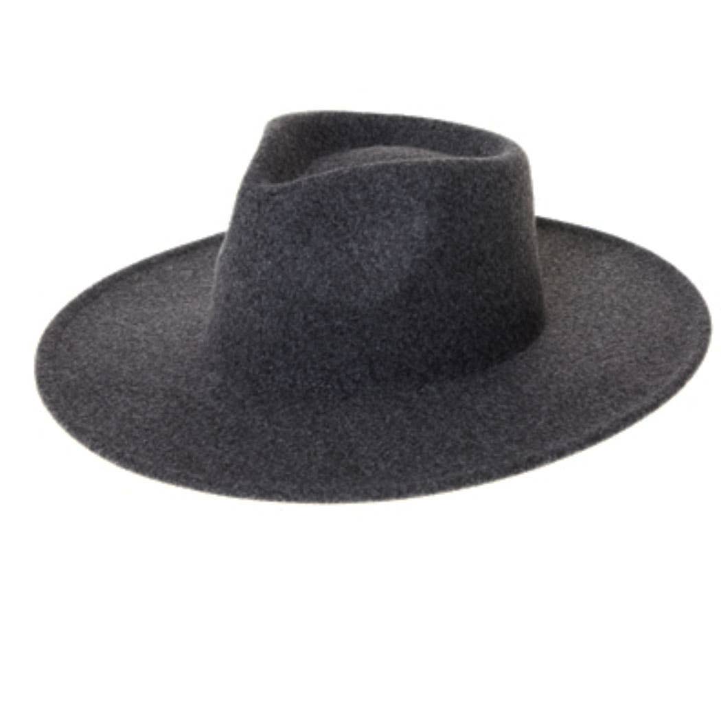 Felt Rancher Fedora Hat with Wide Brim