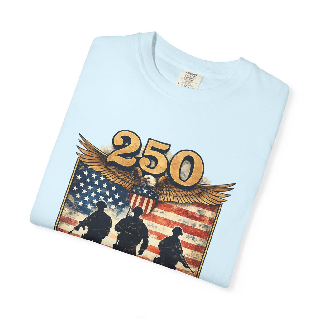 250 Years of Service Veteran T-Shirt — United States Military American Flag Design