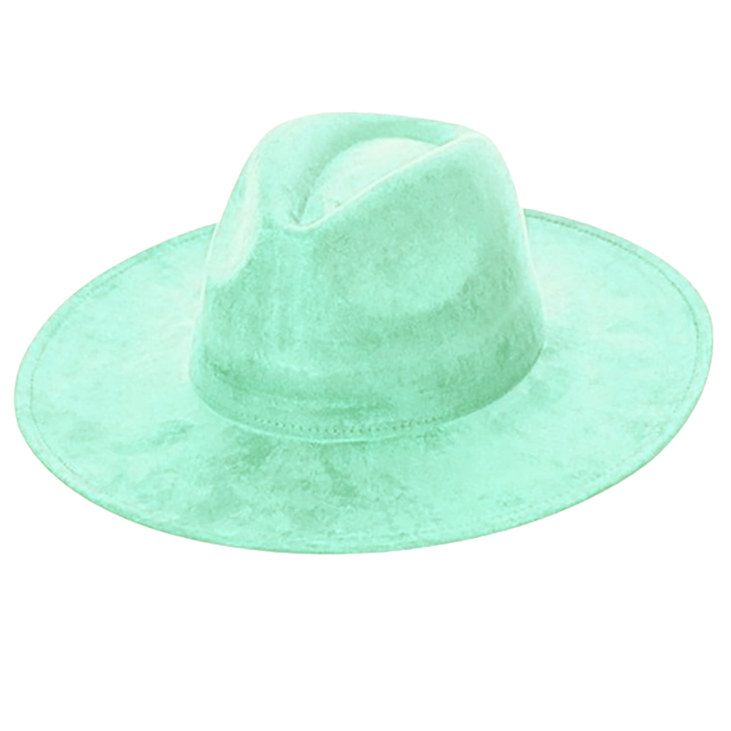 Suede Cowboy Hat - Flat Brim, Adjustable Fit