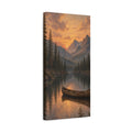 Sunset Canoe Lake Landscape Matte Canvas