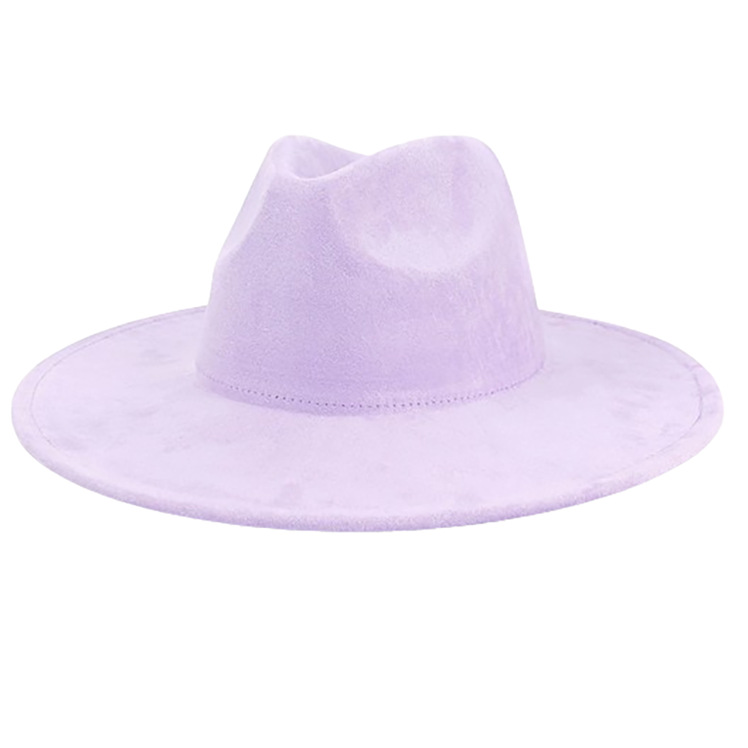 Suede Cowboy Hat - Flat Brim, Adjustable Fit