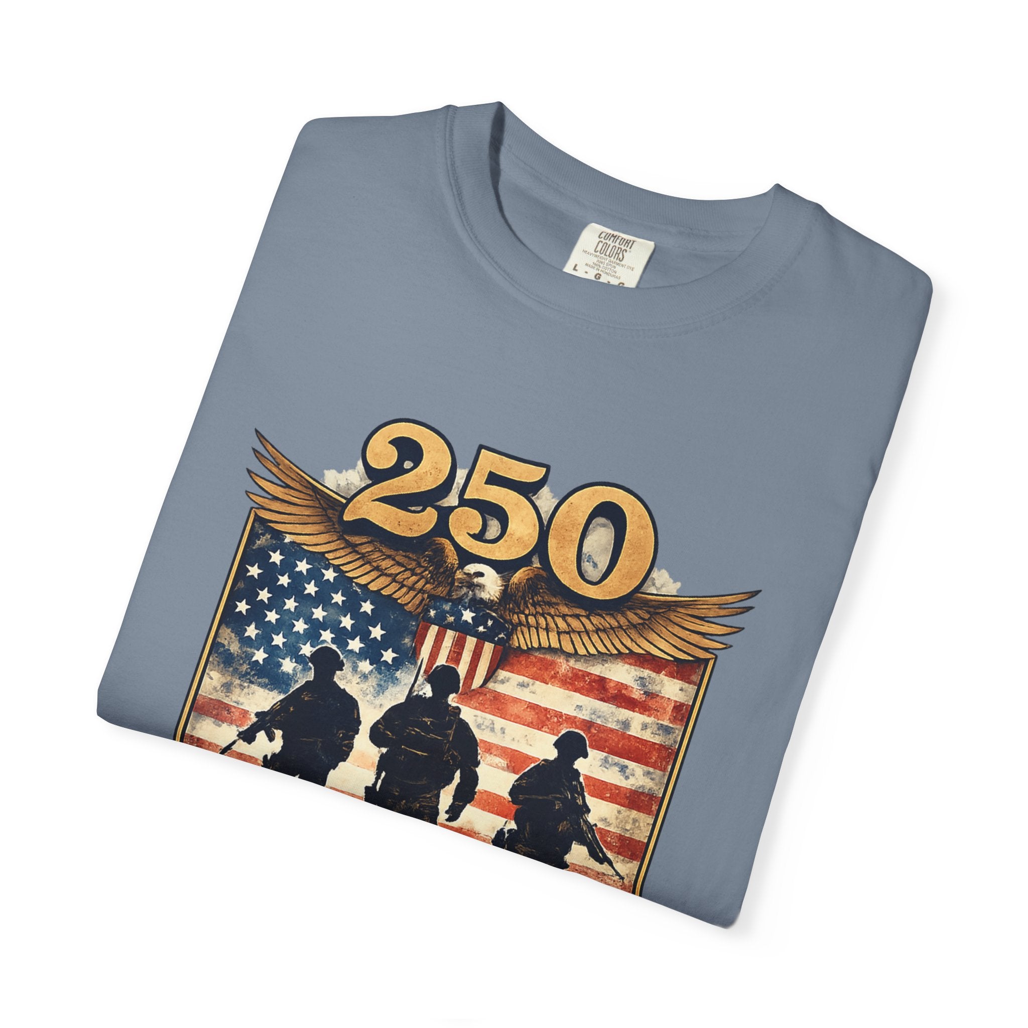 250 Years of Service Veteran T-Shirt — United States Military American Flag Design