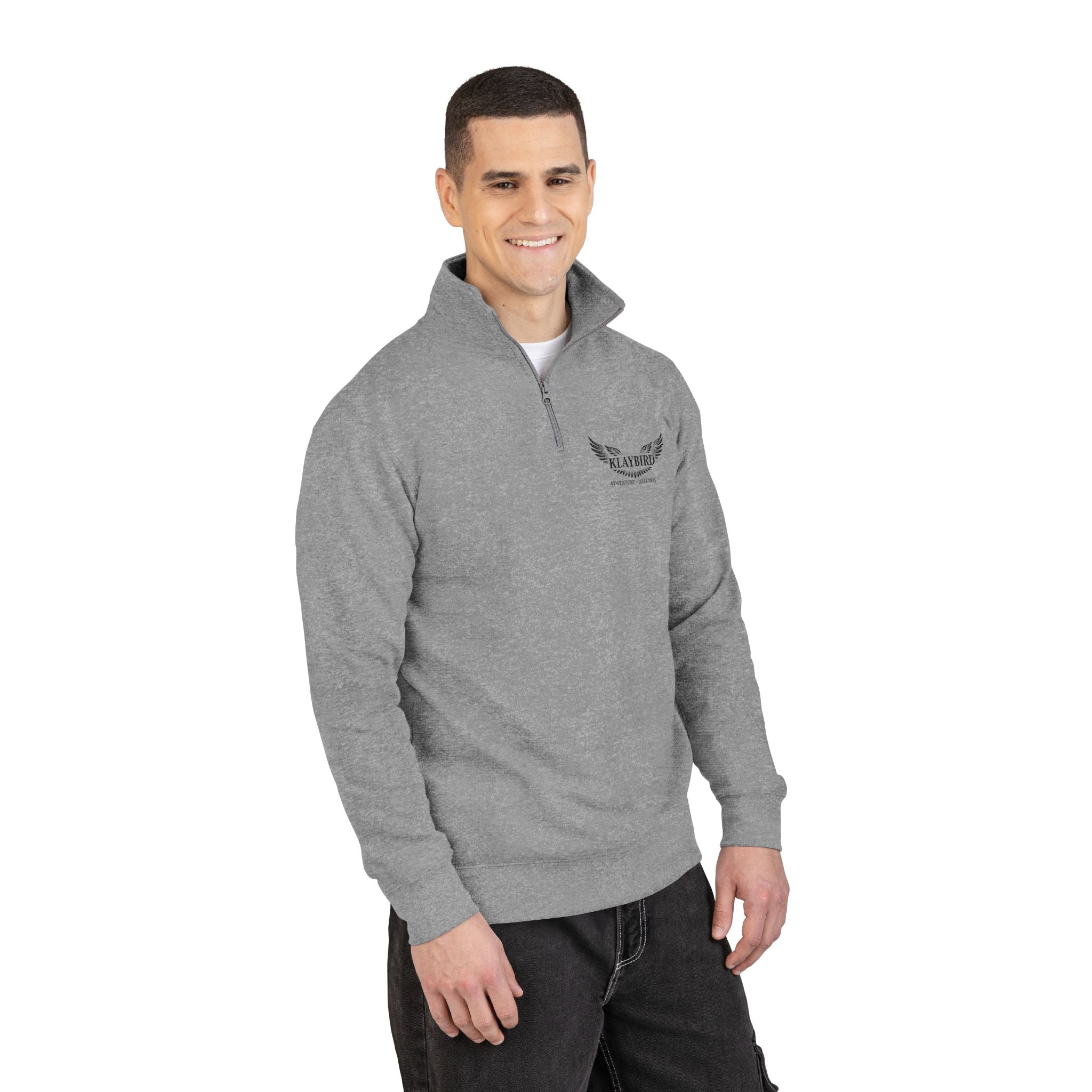 Laurel Wreath Crest Embroidered Pullover | Quarter Zip Fleece