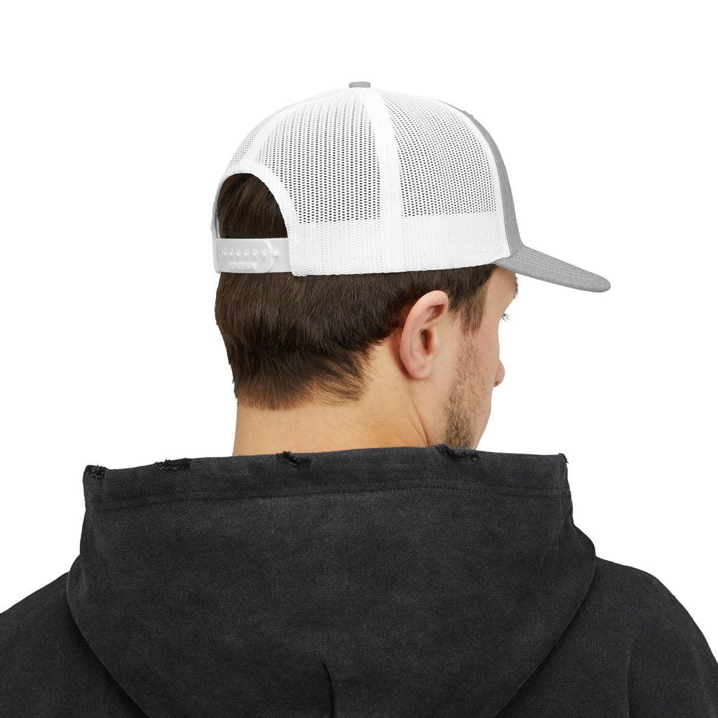 Snapback Trucker Cap, Embroidered Hat, Outdoor Gear, Stylish Cap for Men & Women, Great for Summer Adventures.