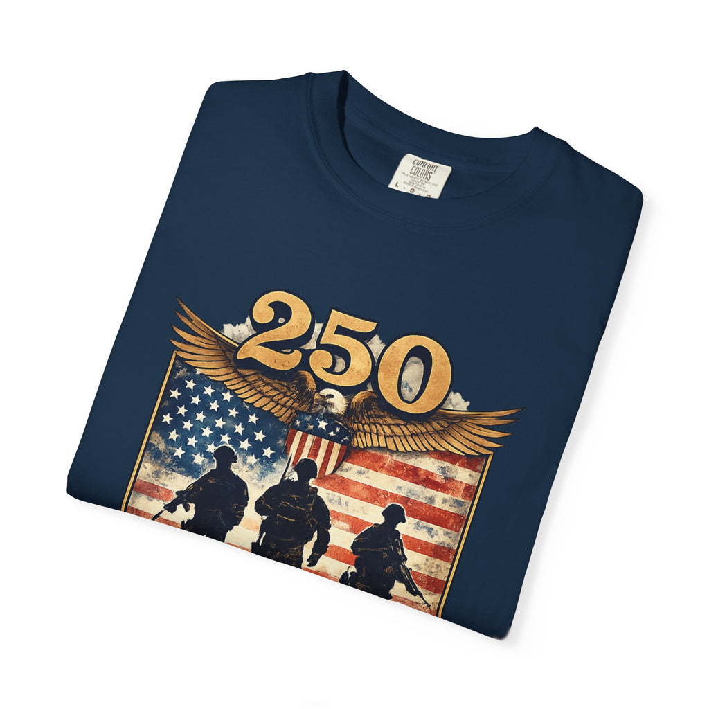 250 Years of Service Veteran T-Shirt — United States Military American Flag Design