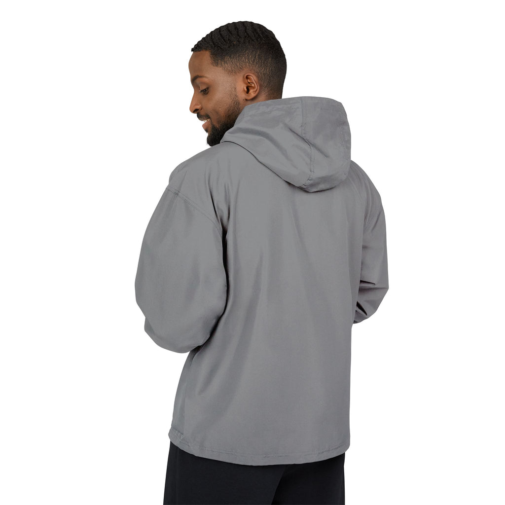 Packable Anorak Jacket – Black Floral Chest Logo Windbreaker