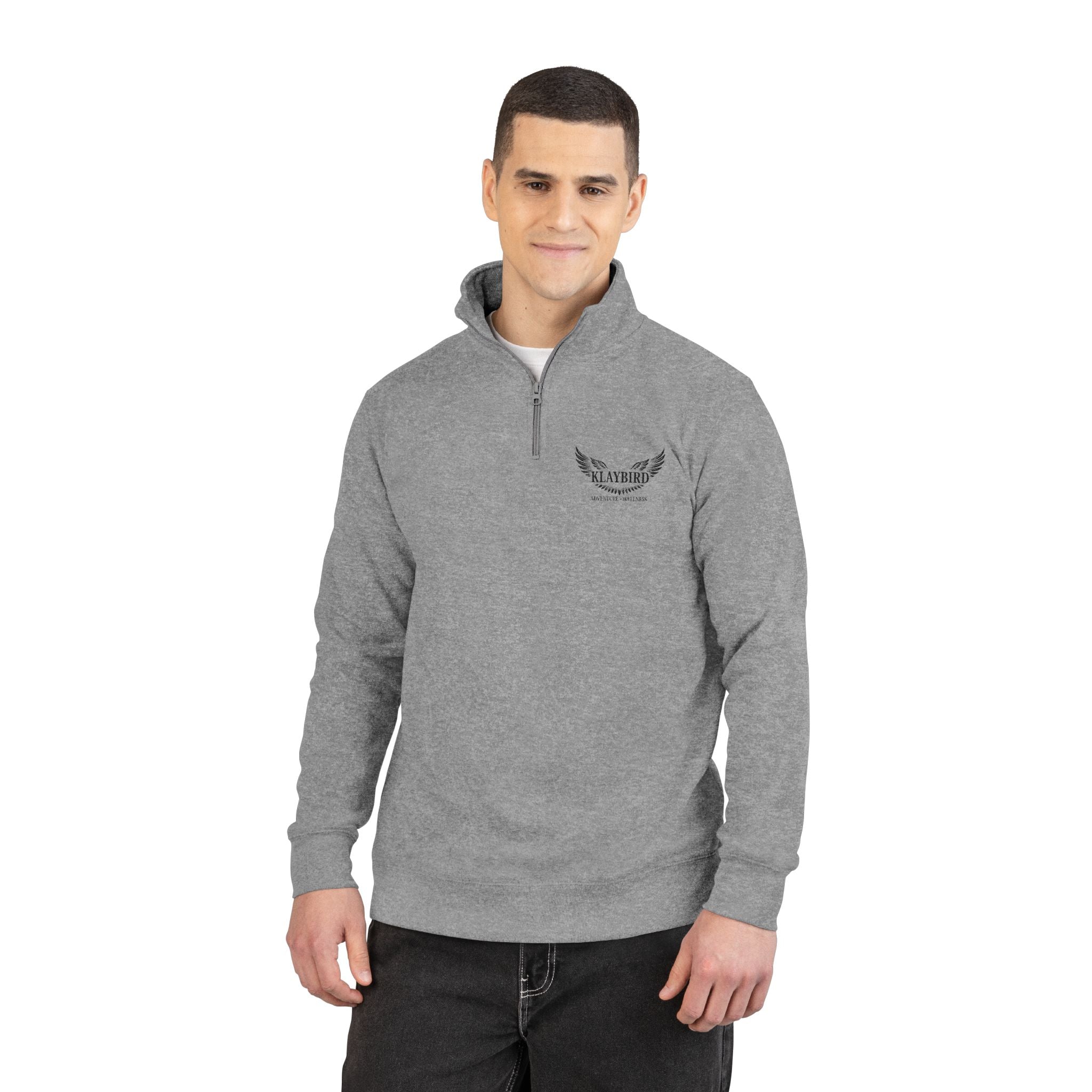 Laurel Wreath Crest Embroidered Pullover | Quarter Zip Fleece