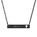 Cutout Cross Bar Necklace — Engravable Christian Bar Pendant with Cross Cutout