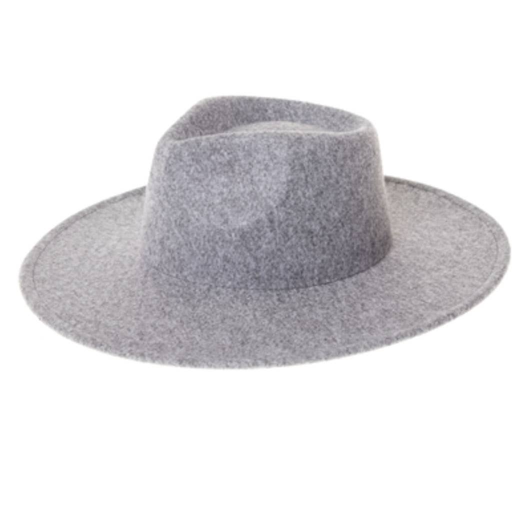 Felt Rancher Fedora Hat with Wide Brim