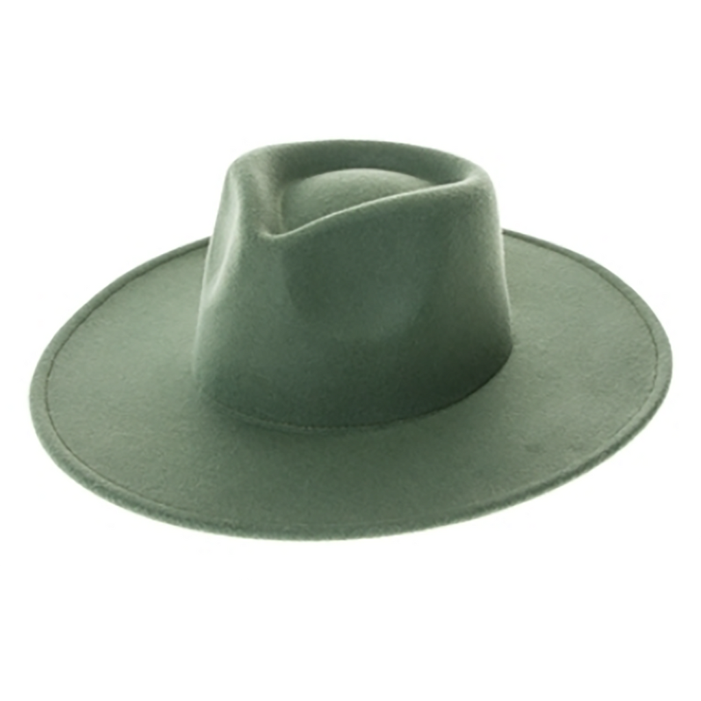 Felt Rancher Fedora Hat with Wide Brim