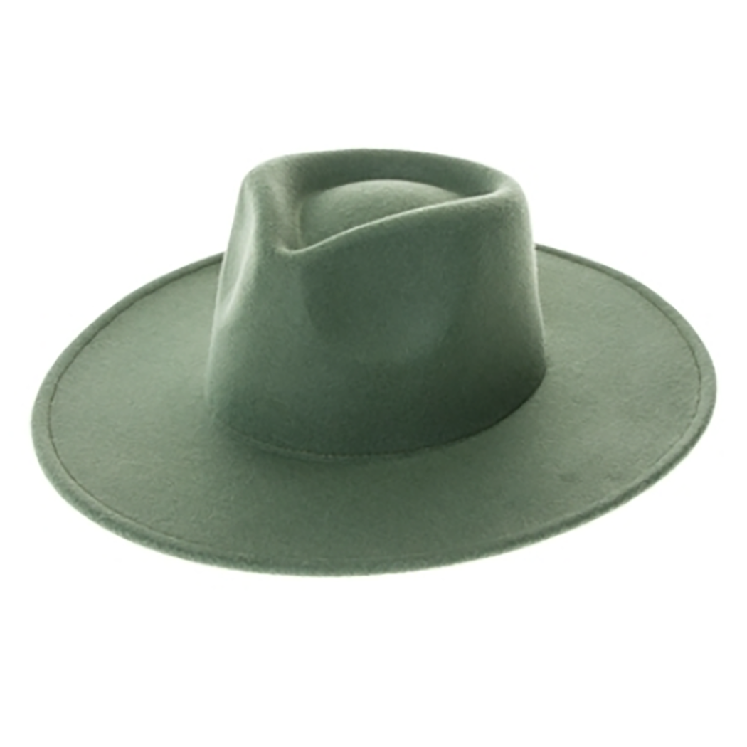 Felt Rancher Fedora Hat with Wide Brim
