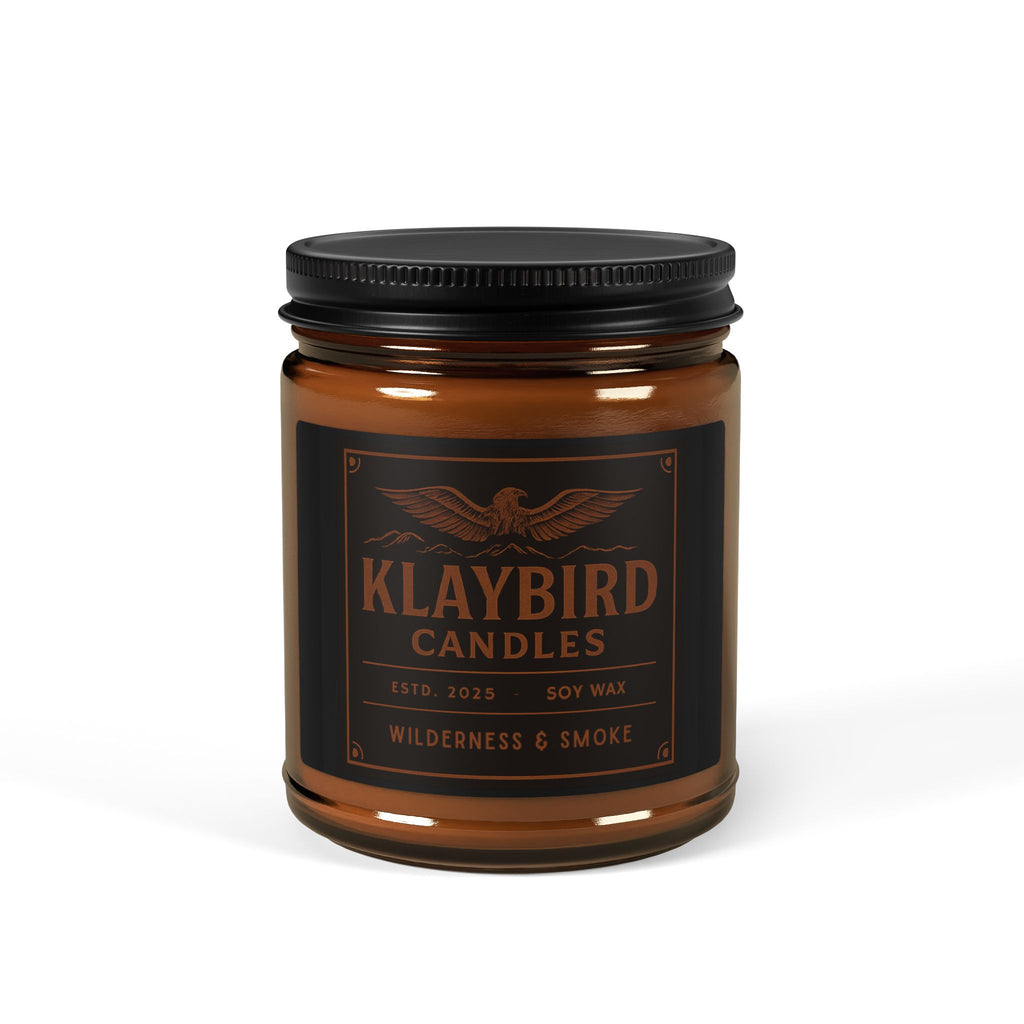 Mountain Trail Soy Candle 9 oz. — Amber Jar Scented Candle for Relaxation & Outdoor Vibes