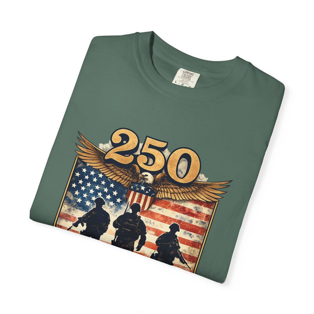 250 Years of Service Veteran T-Shirt — United States Military American Flag Design