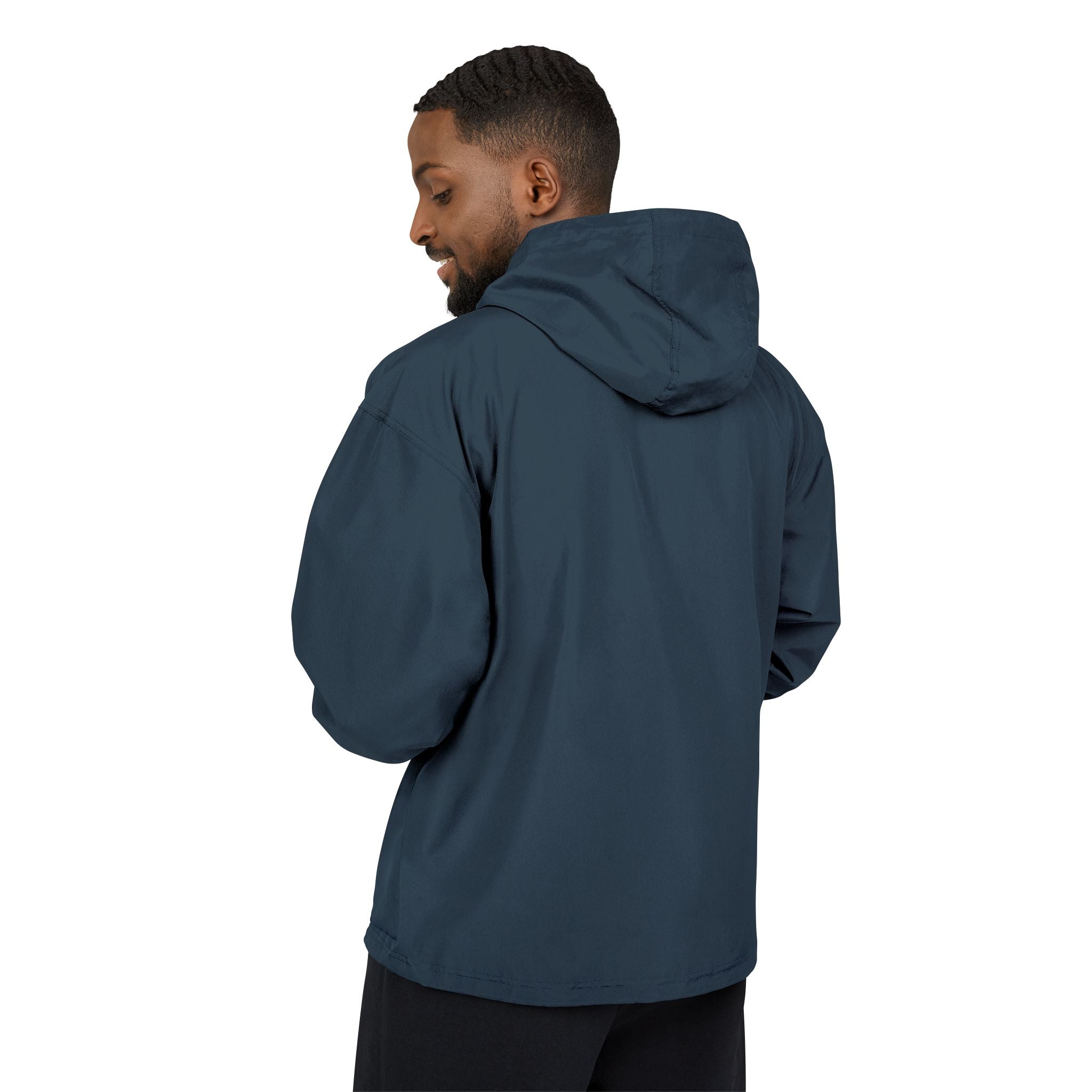 Packable Anorak Jacket – Black Floral Chest Logo Windbreaker