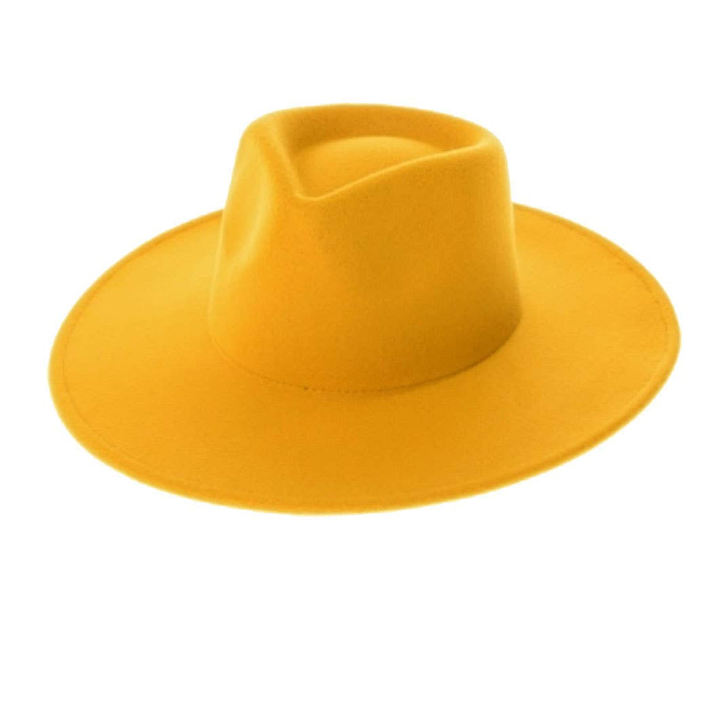 Felt Rancher Fedora Hat with Wide Brim