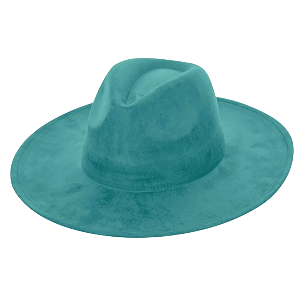 Suede Cowboy Hat - Flat Brim, Adjustable Fit