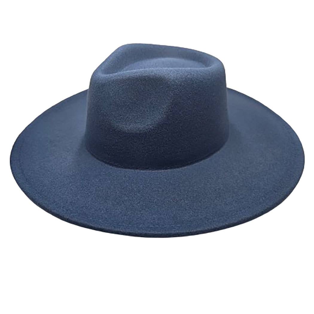 Felt Rancher Fedora Hat with Wide Brim