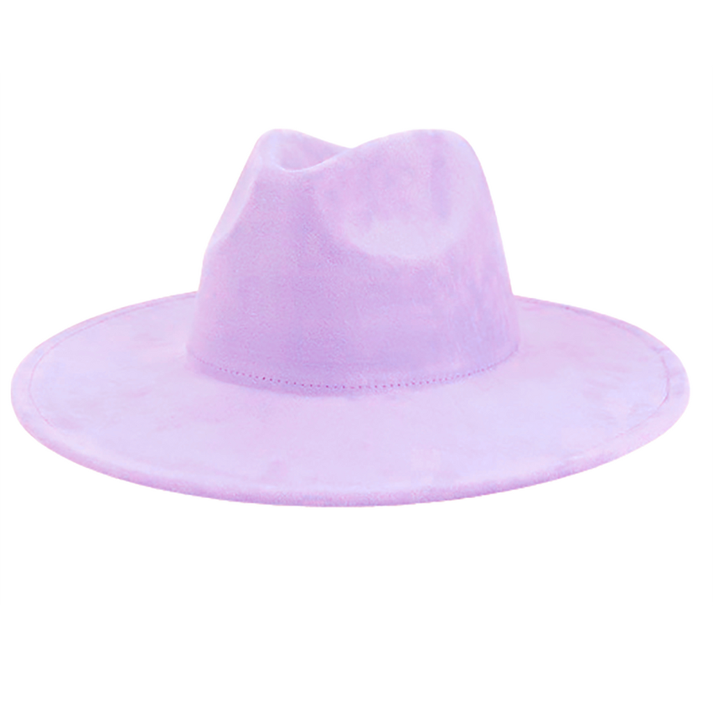 Suede Cowboy Hat - Flat Brim, Adjustable Fit