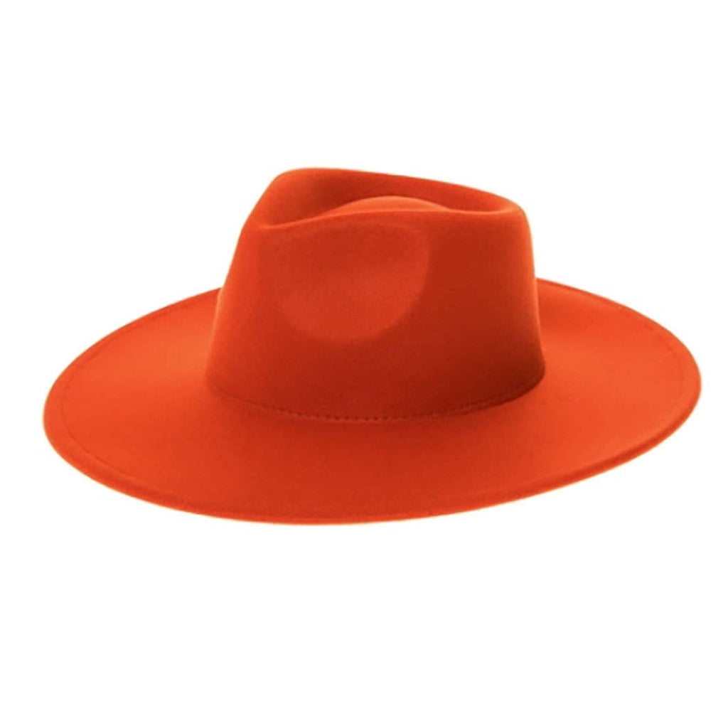Felt Rancher Fedora Hat with Wide Brim